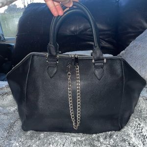Express Black Zipper Tote Bag